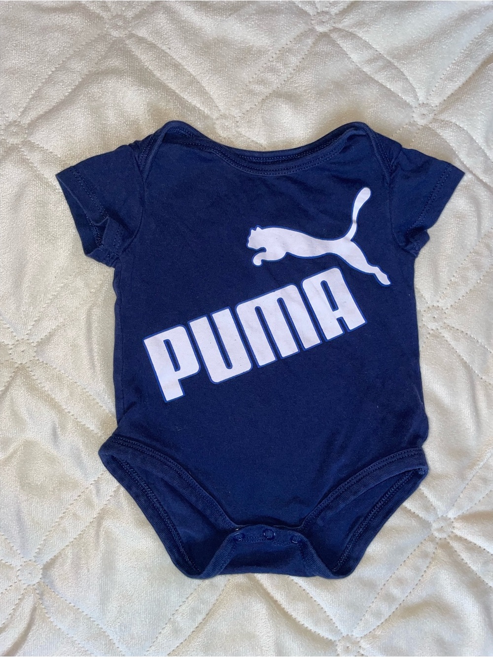 Puma Navy & White Infant One-Piece Bodysuit
